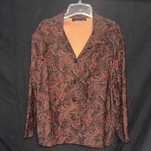 Vintage Paisley Button Front Blouse